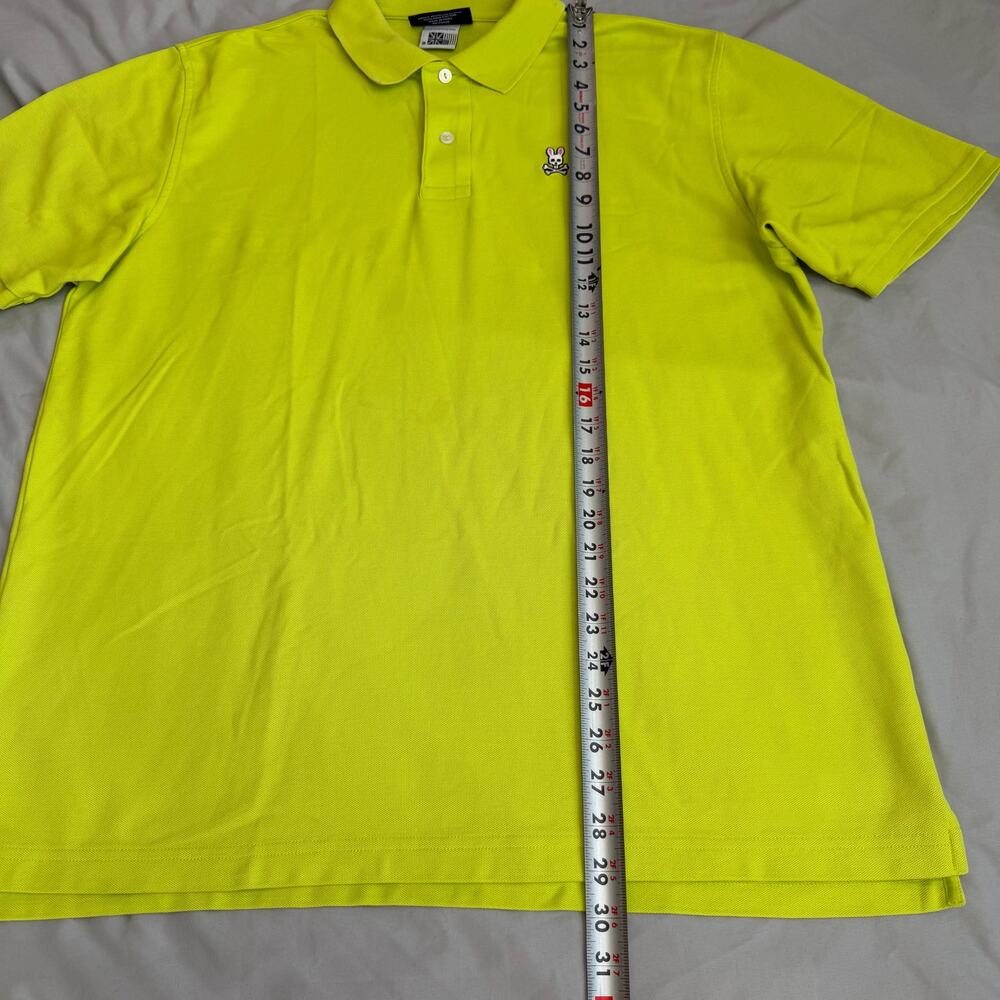 Psycho Bunny Neon Yellow Polo Shirt Size 8 Classic Cotton - Picture 7 of 9